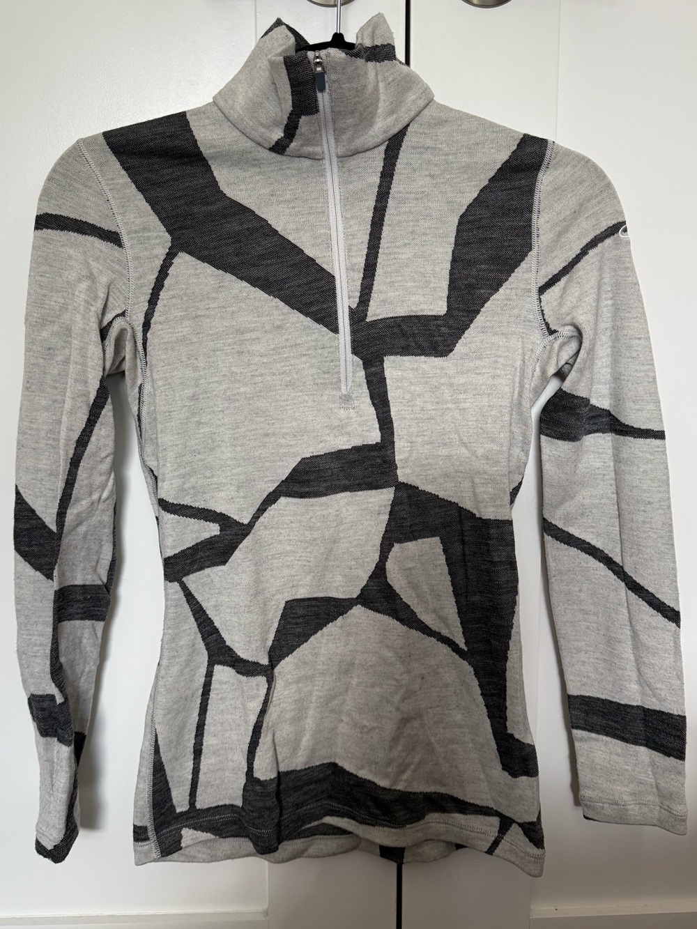 Icebreaker merino half zip 250 - xs - grey pattern